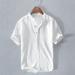 Short Sleeve Stand Collar Shirt for Men