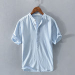 Short Sleeve Stand Collar Shirt for Men