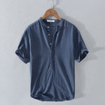 Short Sleeve Stand Collar Shirt for Men