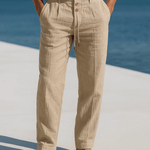 Linen Straight Leg Trousers for Men