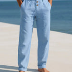 Linen Straight Leg Trousers for Men