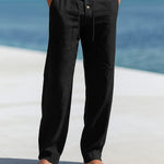 Linen Straight Leg Trousers for Men
