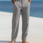 Linen Straight Leg Trousers for Men