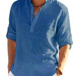 Linen Henley Shirt for Men