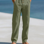 Linen Straight Leg Trousers for Men