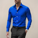 Long Sleeve Notched Collar Shirt for Men