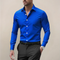Long Sleeve Notched Collar Shirt for Men