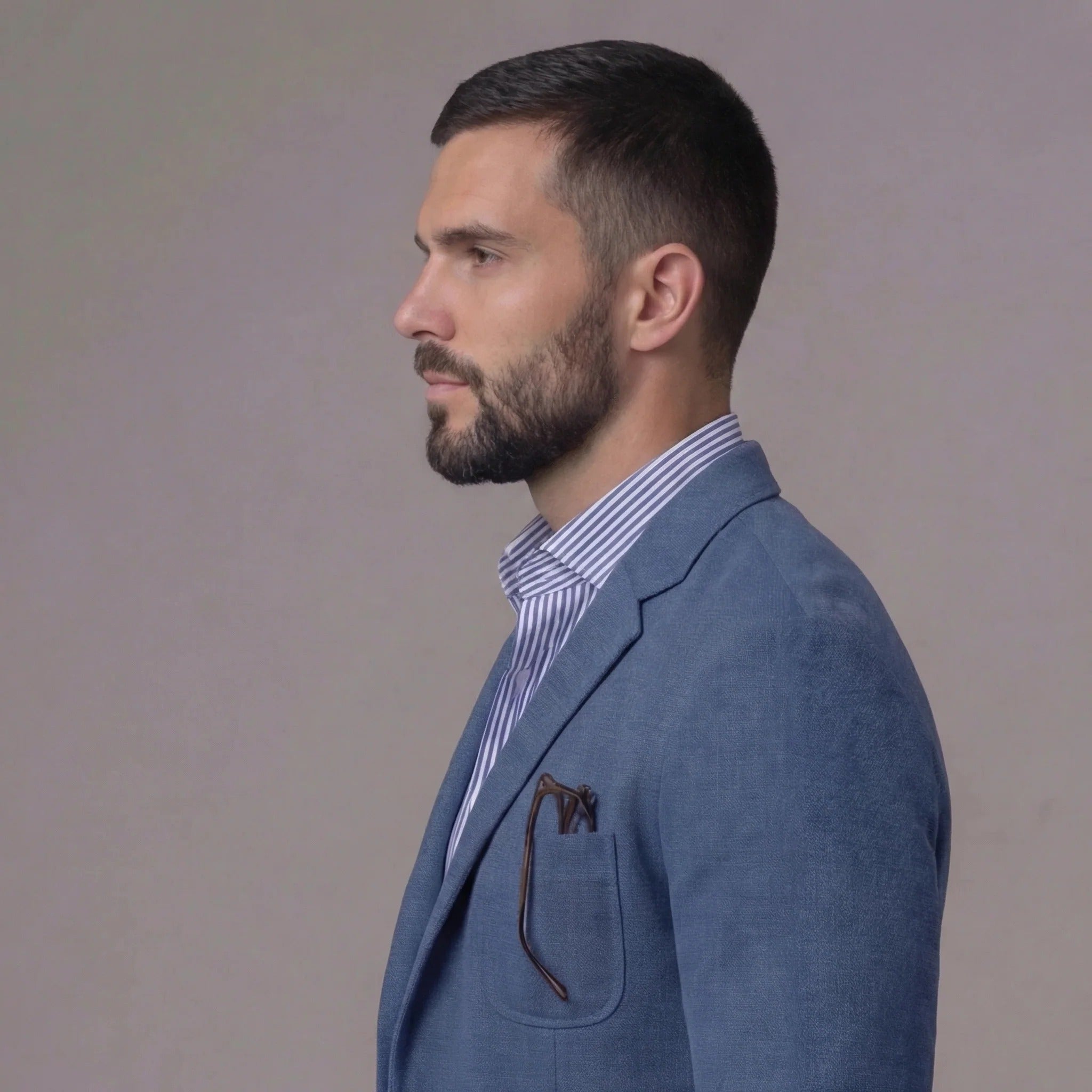 Linen Single-Breasted Blazer for Men