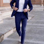 Linen Straight Leg Blazer Set for Men