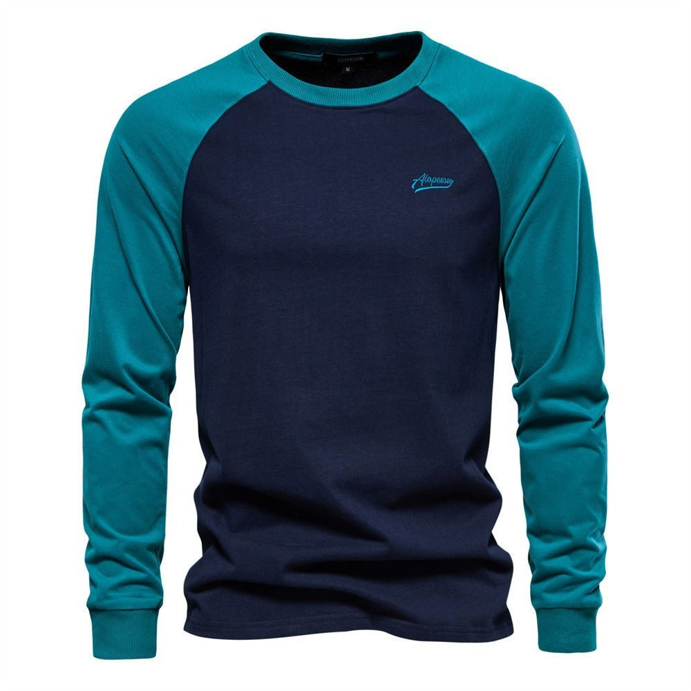 Raglan Long Sleeve Crew Neck Sweatshirt for Men