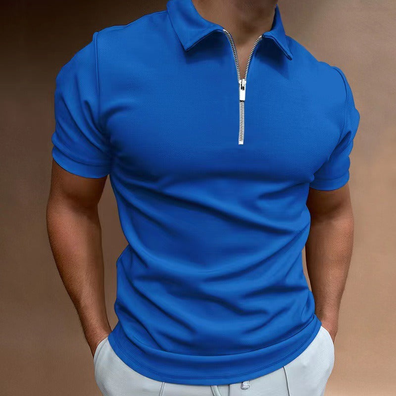 Short Sleeve Zip Polo Shirt for Men