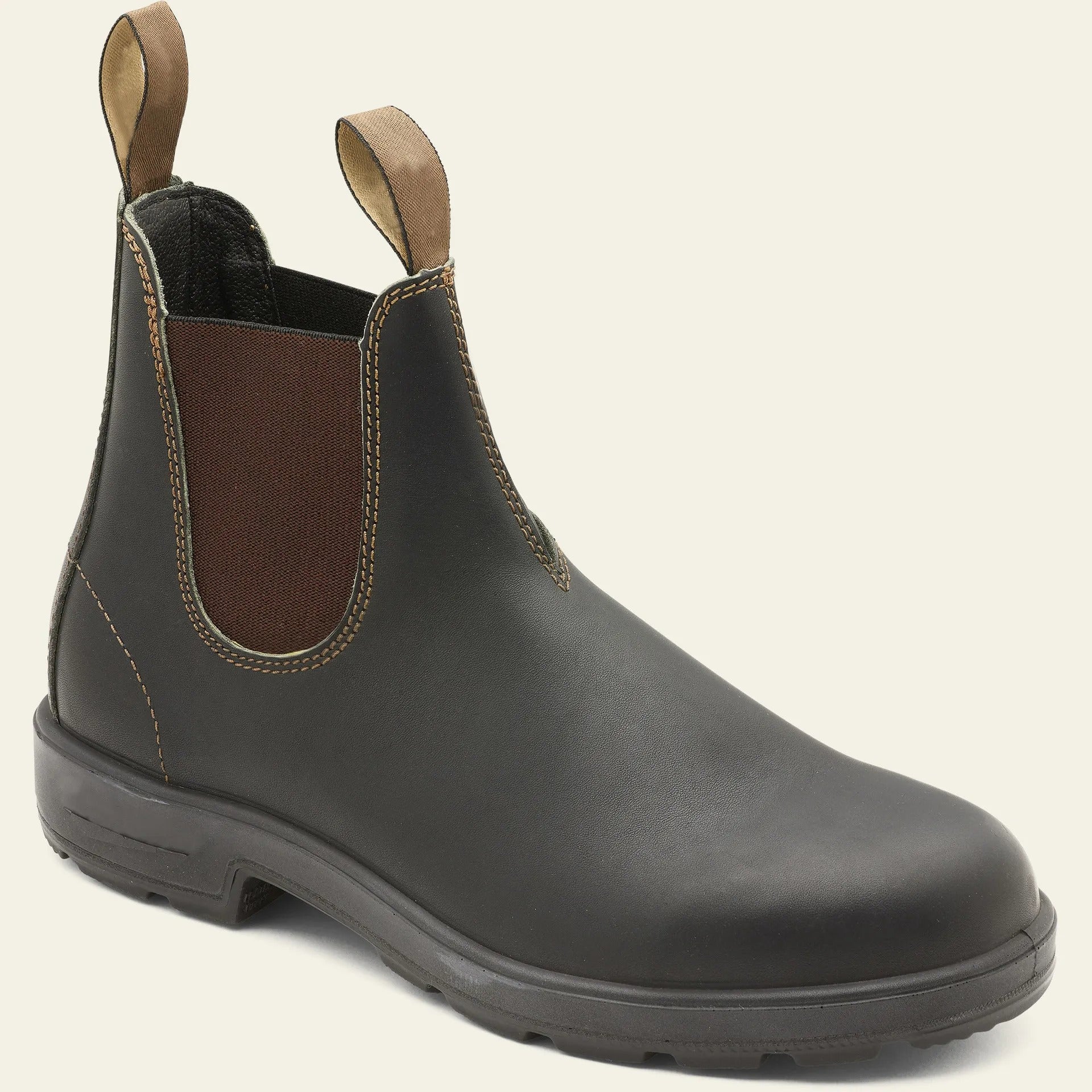 Leather Chelsea Boots with Dual Pull Tabs for Men