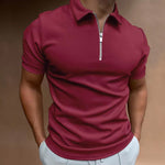 Short Sleeve Zip Polo Shirt for Men