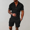 Zip Polo Short Set for Men