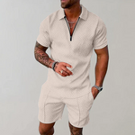 Zip Polo Short Set for Men