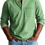 Henley Long Sleeve Shirt for Men
