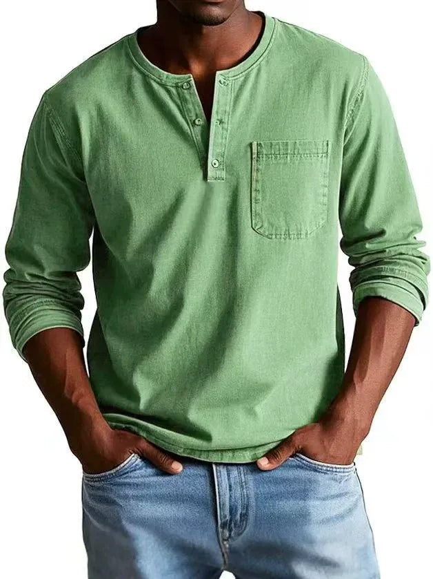 Henley Long Sleeve Shirt for Men