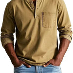 Henley Long Sleeve Shirt for Men