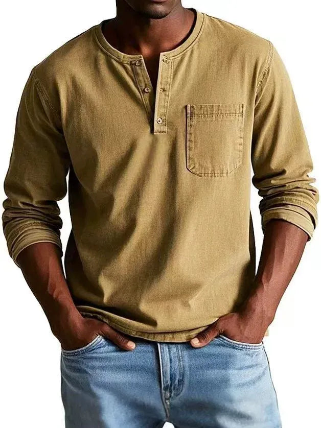 Henley Long Sleeve Shirt for Men