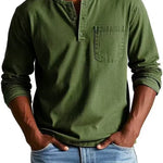 Henley Long Sleeve Shirt for Men