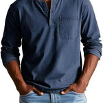 Henley Long Sleeve Shirt for Men