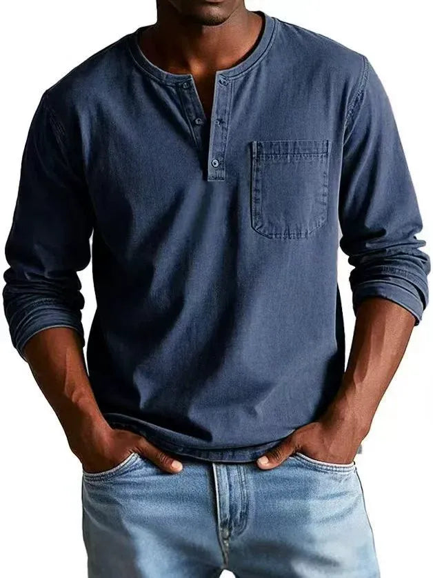 Henley Long Sleeve Shirt for Men