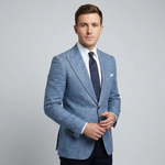 Textured Single-Breasted Blazer for Men