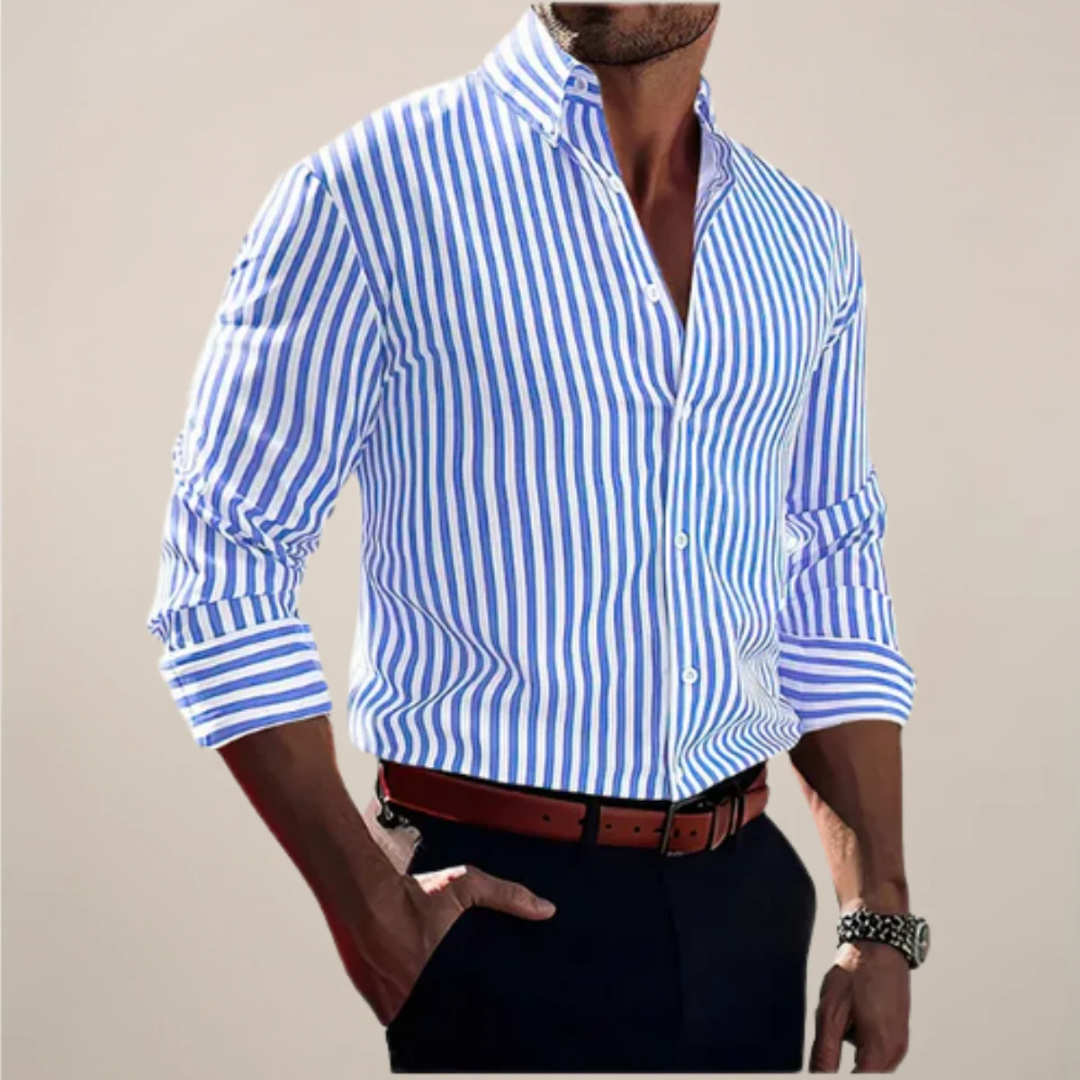 Striped Button-Down Shirt for Men