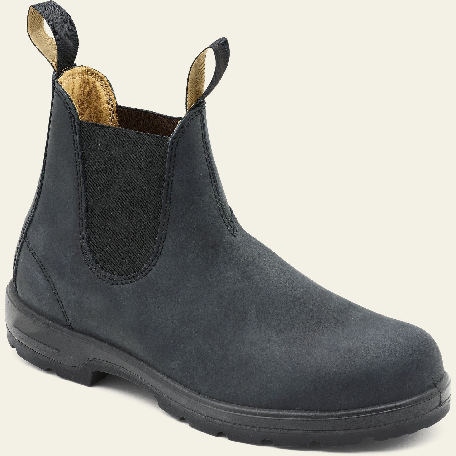 Leather Chelsea Boots with Dual Pull Tabs for Men