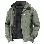 Hooded Zip-Up Harrington Jacket for Men