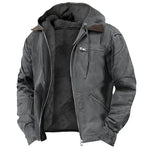 Hooded Zip-Up Harrington Jacket for Men