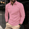 Long Sleeve Zip Polo Shirt with Chest Pocket for Men