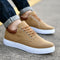 Lace-Up Canvas Trainers for Men - Brown