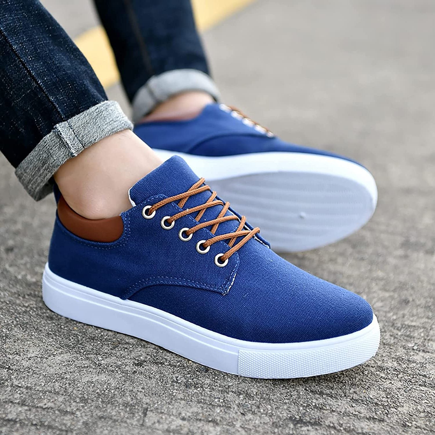 Lace-Up Canvas Trainers for Men - View 11