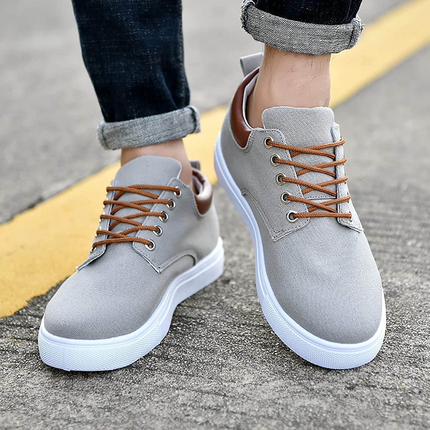 Lace-Up Canvas Trainers for Men - View 12