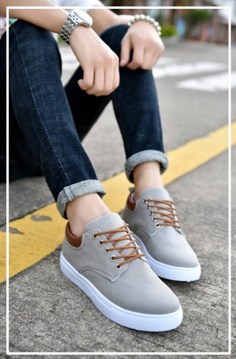 Lace-Up Canvas Trainers for Men - View 16