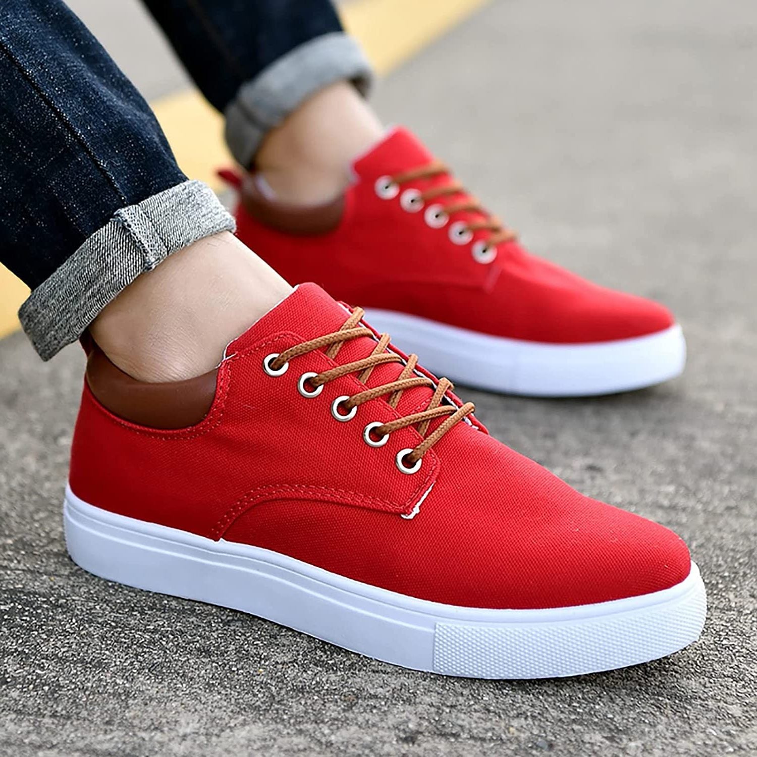 Lace-Up Canvas Trainers for Men - View 21