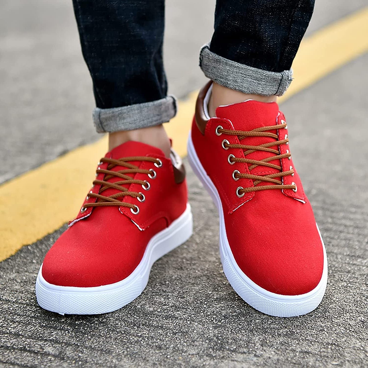 Lace-Up Canvas Trainers for Men - View 22