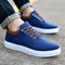 Lace-Up Canvas Trainers for Men - Blue