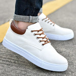 Lace-Up Canvas Trainers for Men - White