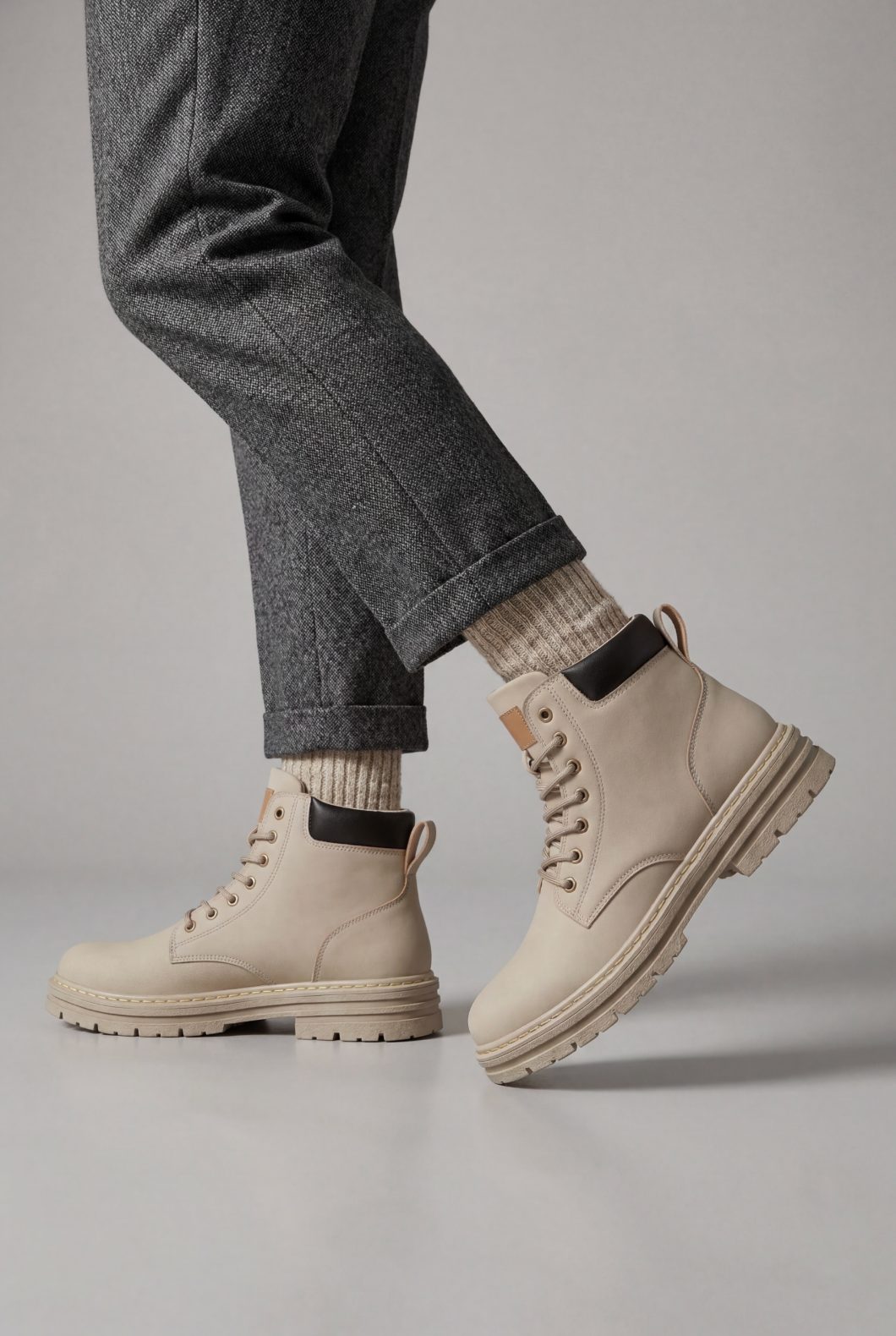 Lace-Up Chunky Sole Boots for Men - View 2