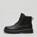 Lace-Up Chunky Sole Boots for Men - Black