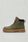 Lace-Up Chunky Sole Boots for Men - Dark Green