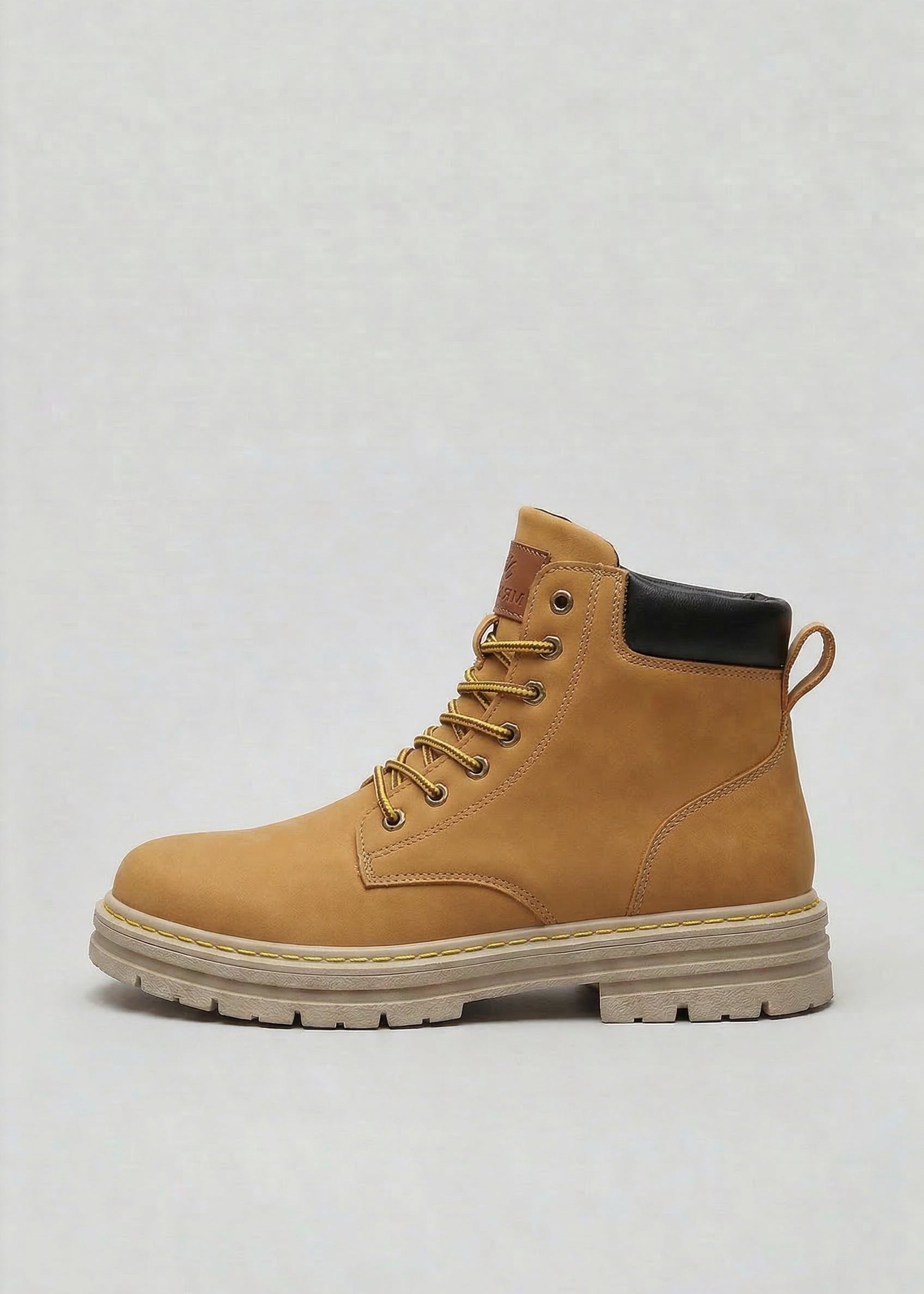 Lace-Up Chunky Sole Boots for Men - Tan