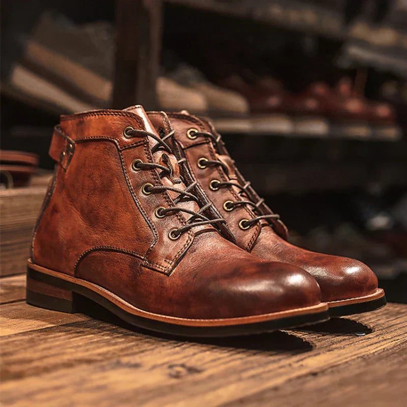 Lace-Up Closed Toe Boots for Men