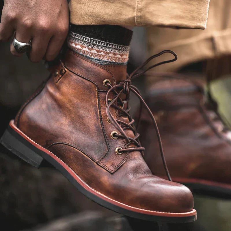 Lace-Up Closed Toe Boots for Men - View 3