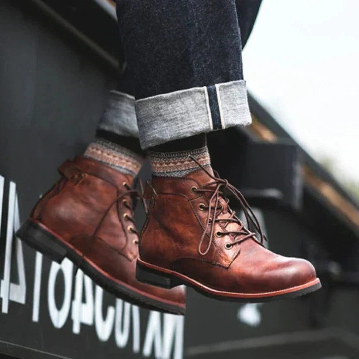 Lace-Up Closed Toe Boots for Men - View 6