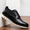 Lace-Up Knit Leather Sneakers for Men - Black