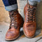 Lace-Up Leather Ankle Boots for Men