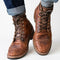 Lace-Up Leather Ankle Boots for Men